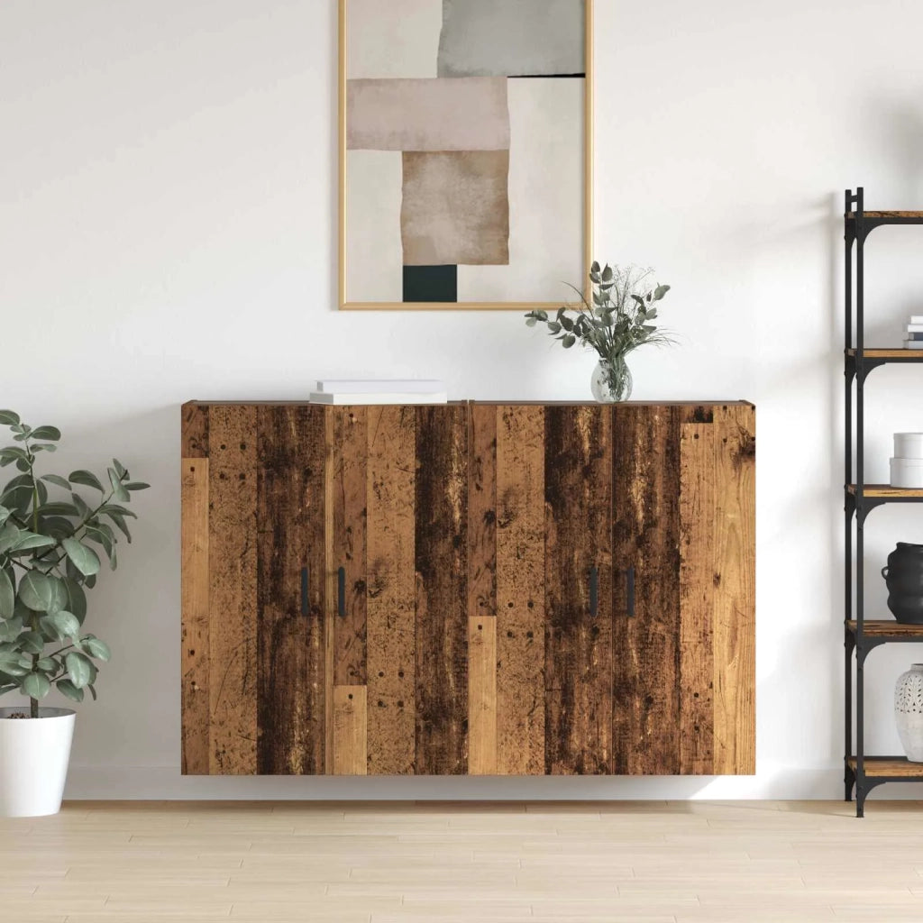 Mobiletto a muro 2 pcs Legno vecchio 69,5 x 34 x 90 cm 3394530