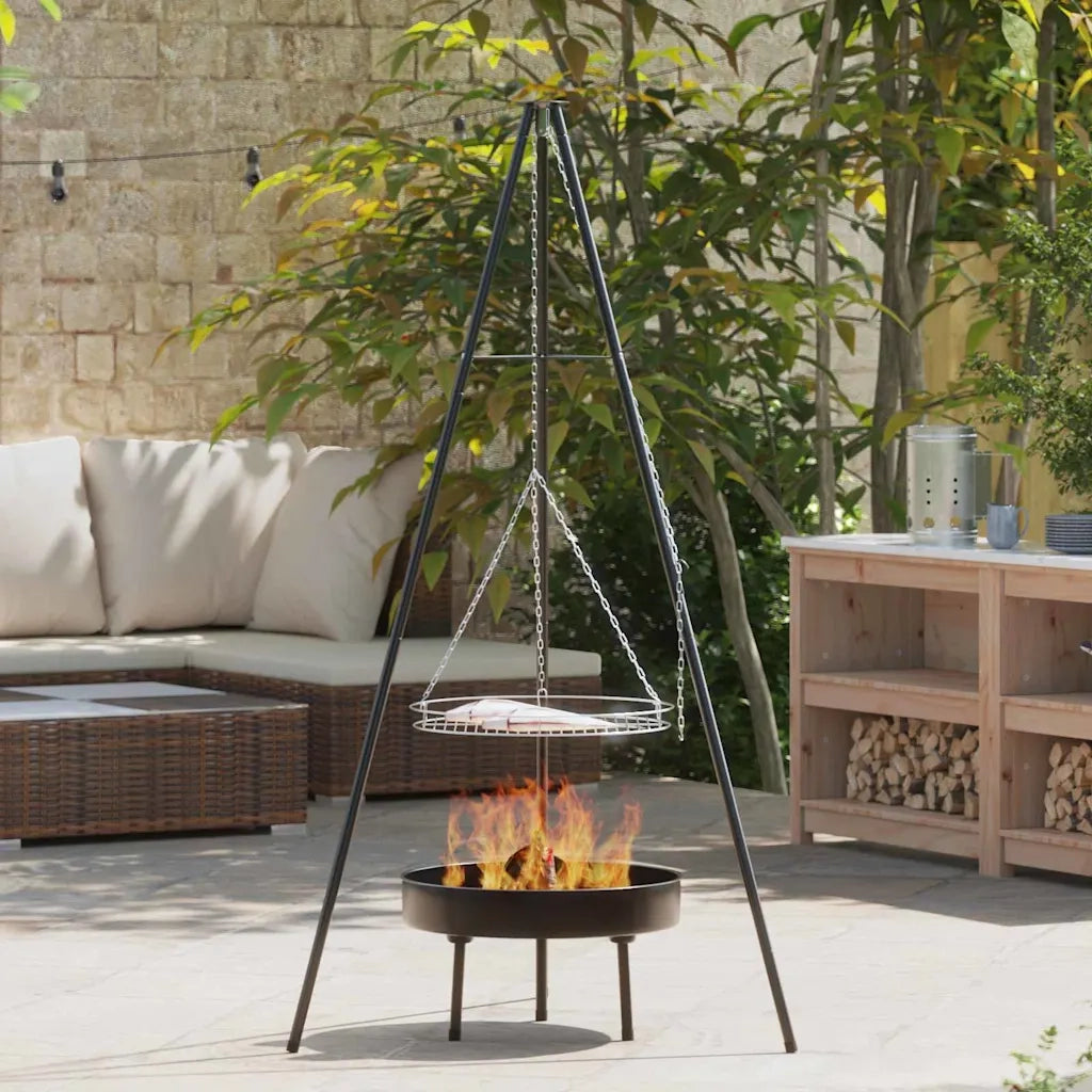 Treppiede da Campeggio 3 pz Nero Acciaio CFW2870069