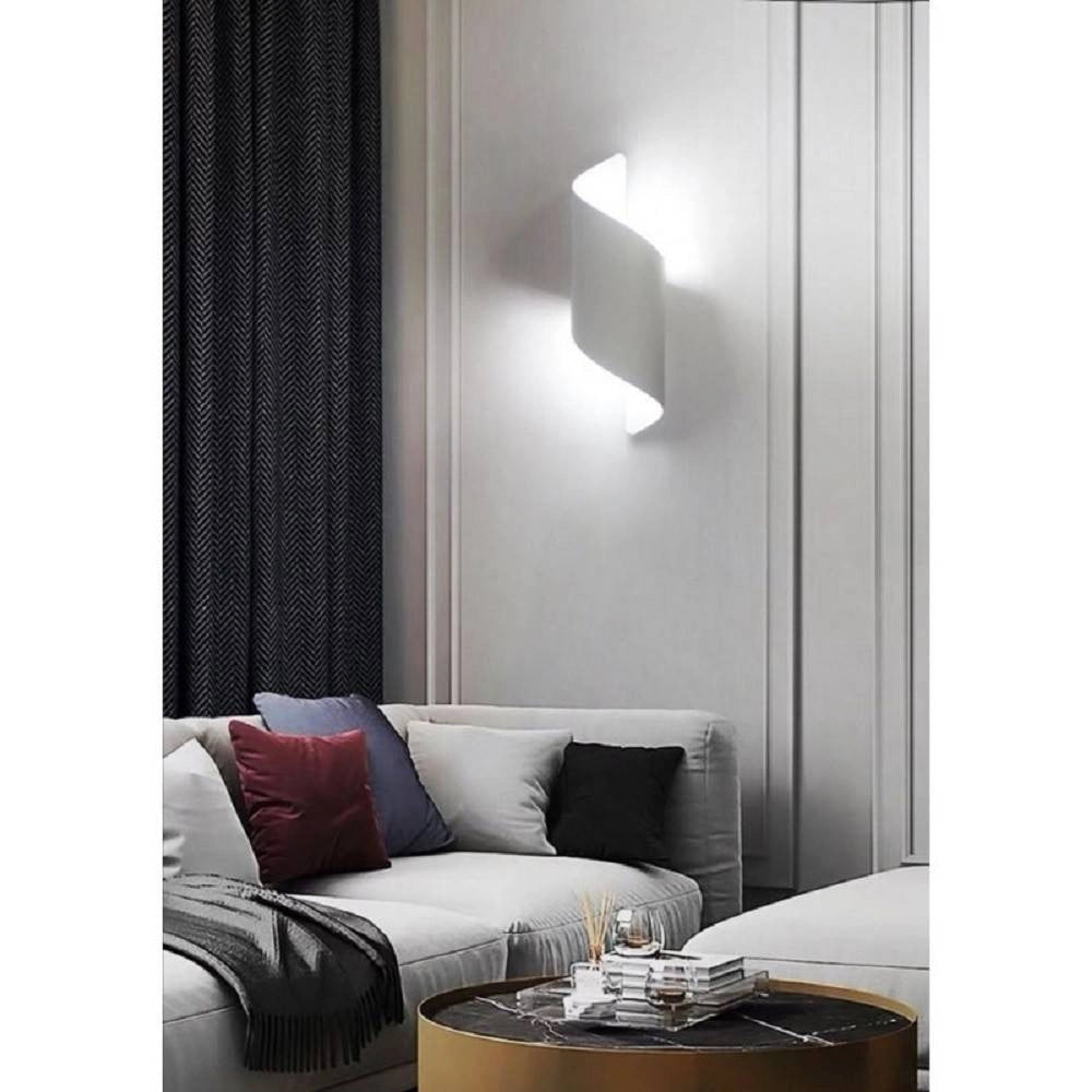 Trade Shop - Applique Da Parete Led Attacco G9 Doppia Luce Lampada Design Moderno Spirale E53 - Bianco