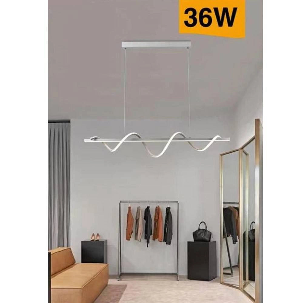 Trade Shop - Lampadario Led Sospensione 36w Moderna Twist Bianco Luce 6500k 3000k 4000k B65-b -