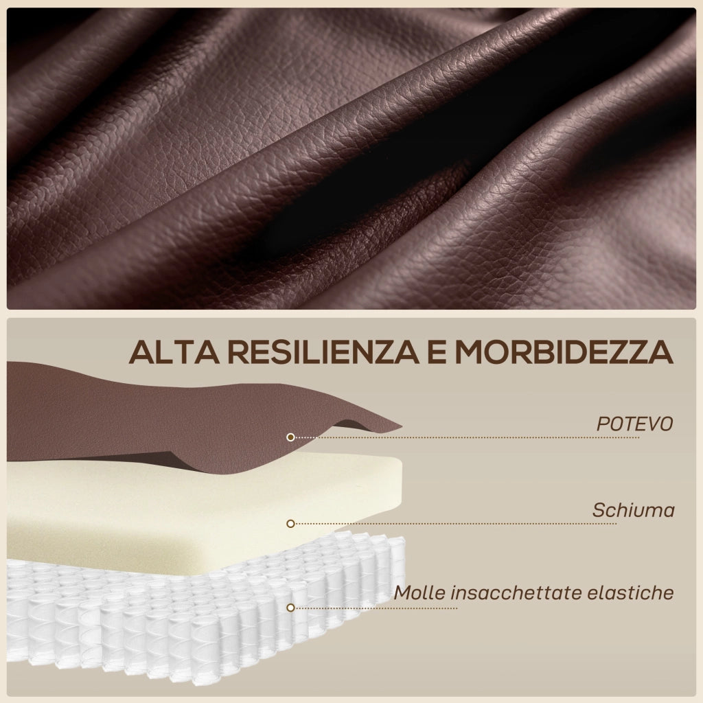 Poltrona Relax Reclinabile Massaggiante con Poggiapiedi ¨C zephmum ¨C Marrone 87x97x100