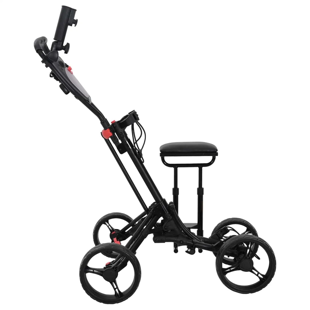 Carrello da golf con sedile Nero Alluminio Pieghevole CFW6376691