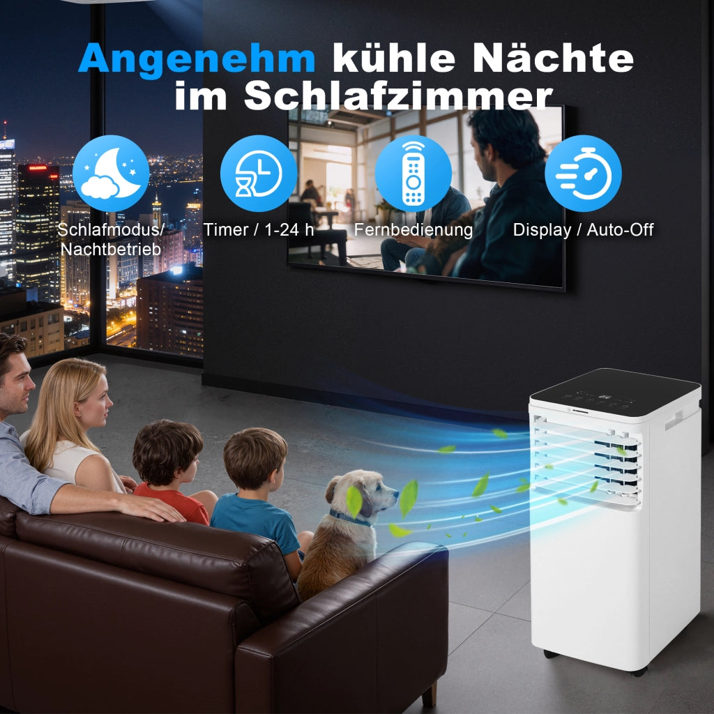 ZMH Condizionatore portatile 3 in 1 9000BTU con raffreddamento e ventilazione modalità notturna silenziosa adatto