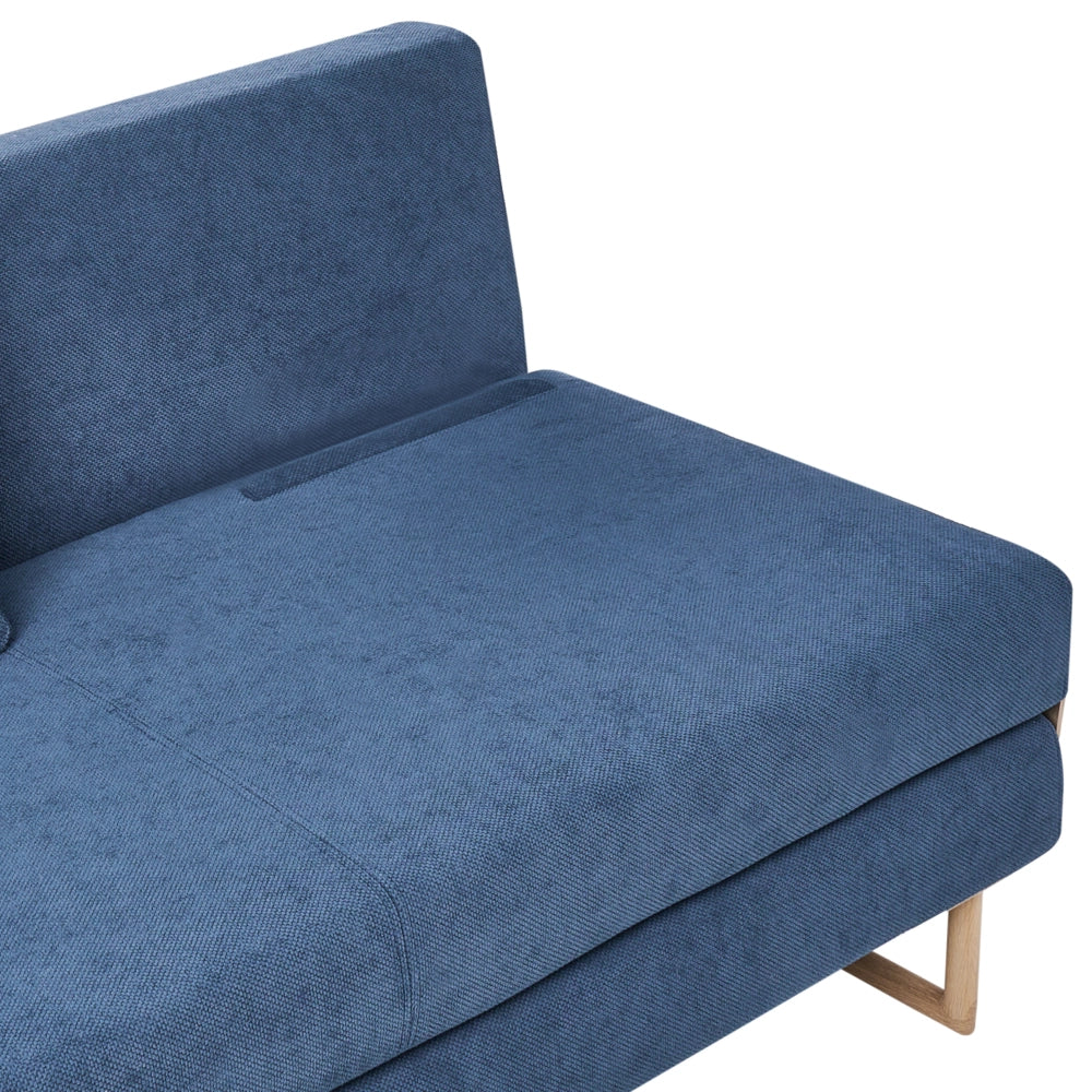 Divano letto a 3 posti Tessuto blu per divano 3 persone Funzione letto pieghevole
