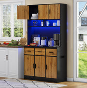 Mobile cucina 100x40x180 cm con LED, prese USB e cassetti