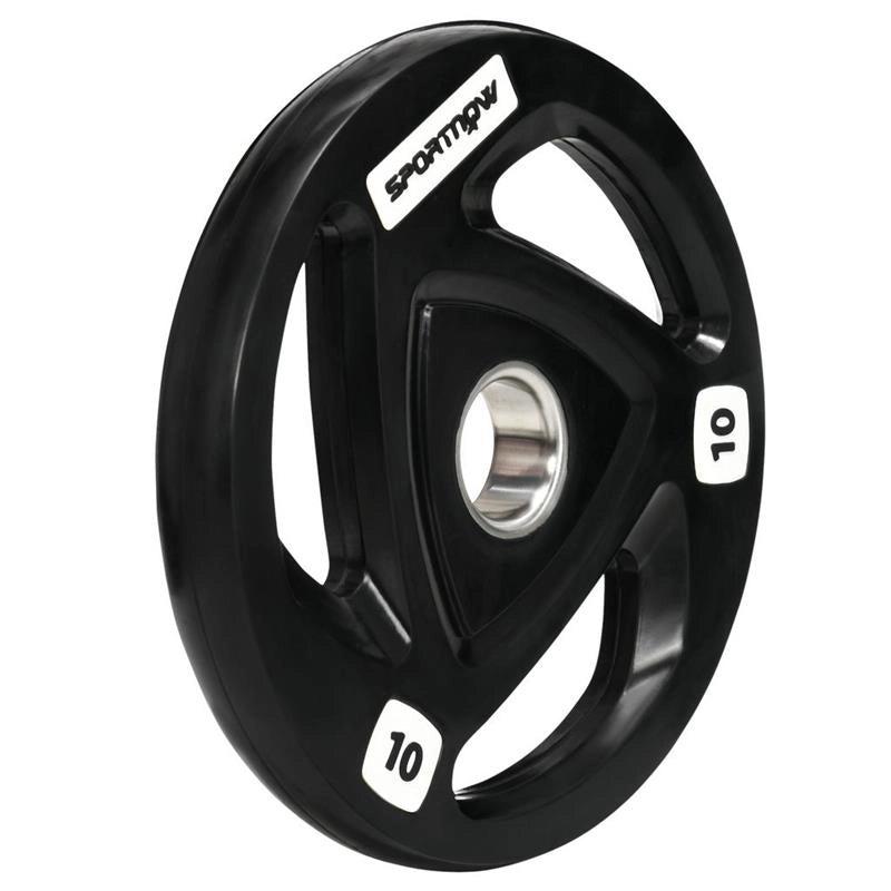 SET DI 2 DISCHI PESI IN ACCIAIO CON RIVESTIMENTO IN GOMMA PER BILANCIERE 10 KG