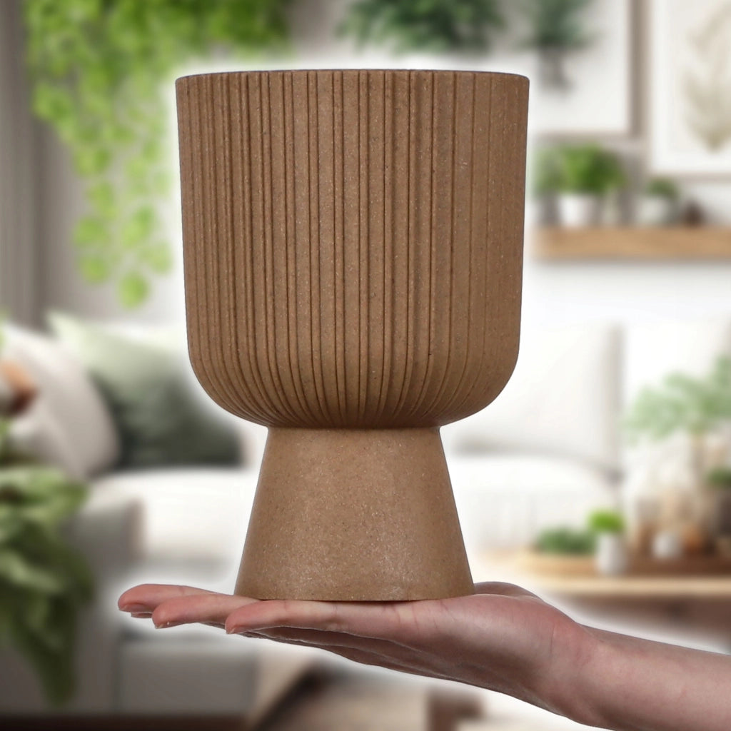 Vaso da fiori KADAX, vaso per fiori, copertura in plastica per prato, 18 cm, supporto per fiori, marrone