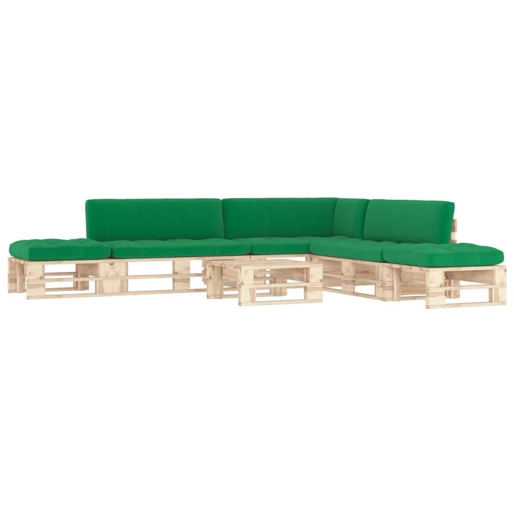 Set Divani su Pallet 6 pz e Cuscini in Legno di Pino Impregnato cod mxl 56325