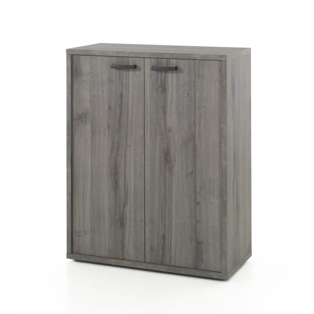 Mobile da ufficio SOON – Armadietto con 2 porte – Rovere Sherman grigio – L90 x H112 x P40 cm