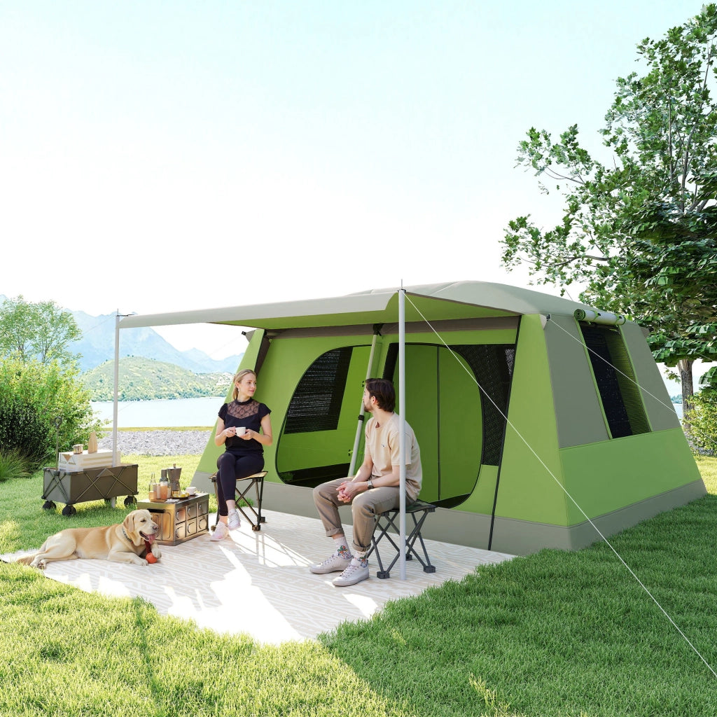 Tenda da Campeggio Tunnel 2 Stanze ¨C zephmum ¨C Verde 405x305x225cm