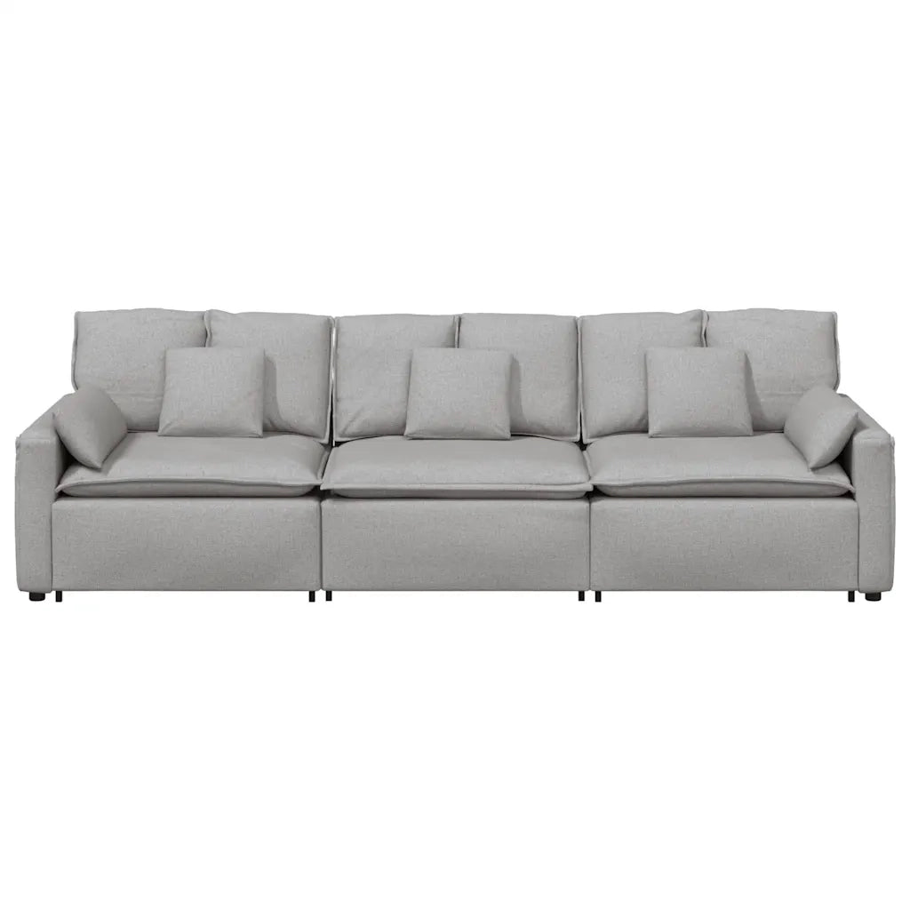 Divano Modulare con Cuscini Grigio Nuvola 3321096