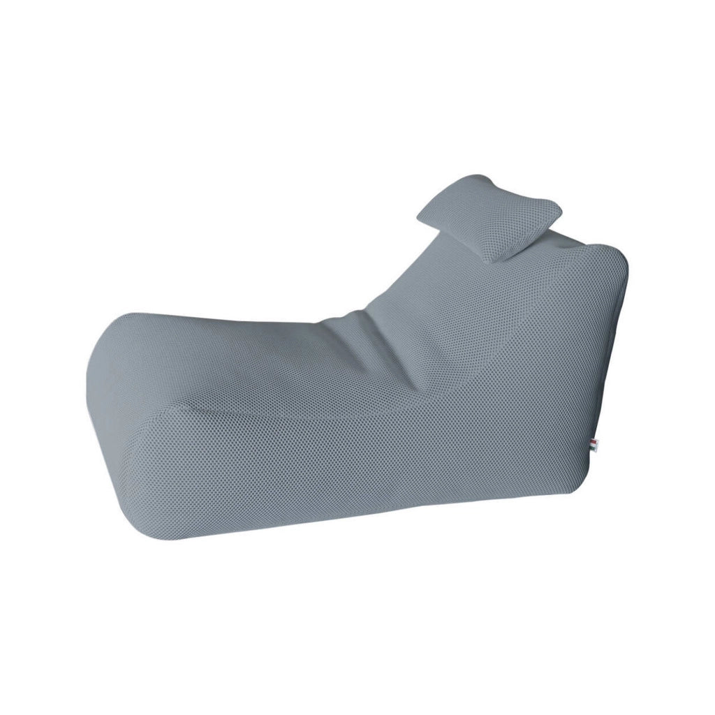 Pouf ??hck, Poltrona multiuso, Poltroncina sacco, Pouf poggiapiedi, Made in Italy, 70x120 h65 cm, Grigio chiaro