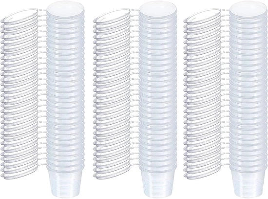 50 contenitori in plastica riciclabili con coperchio 100 ml, impermeabili e adatti al forno a microonde - per salse, dips, spezie, snack - decorazione a punzone diamantato