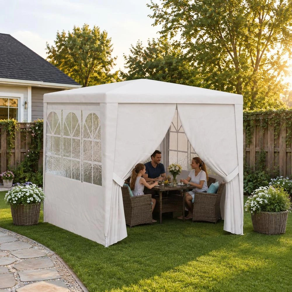 Professional Party Tent With Side Walls 2x2m White 90 G/square Meter