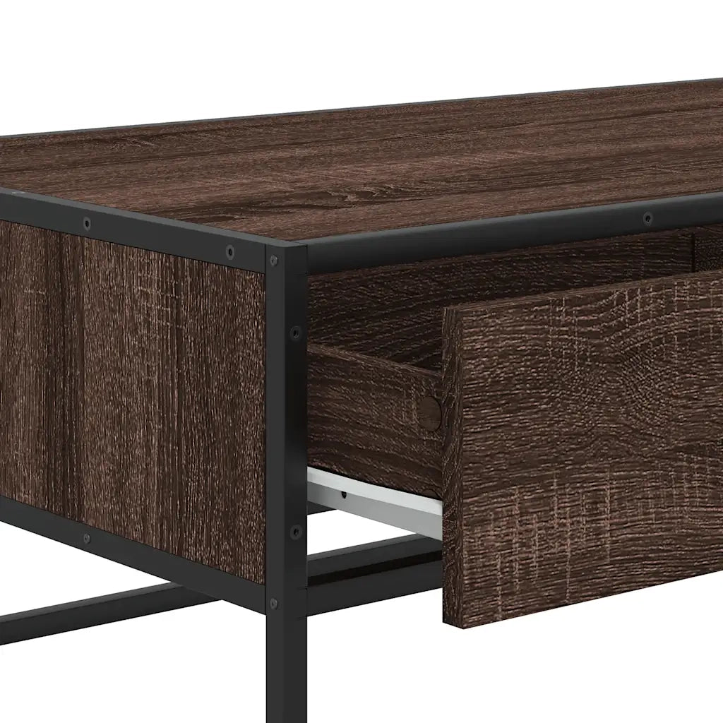 Tavolino salotto | Tavolino da caff¨¨ | Tavolino da Soggiorno Rovere Marrone 100x50x35cm Multistrato Metallo