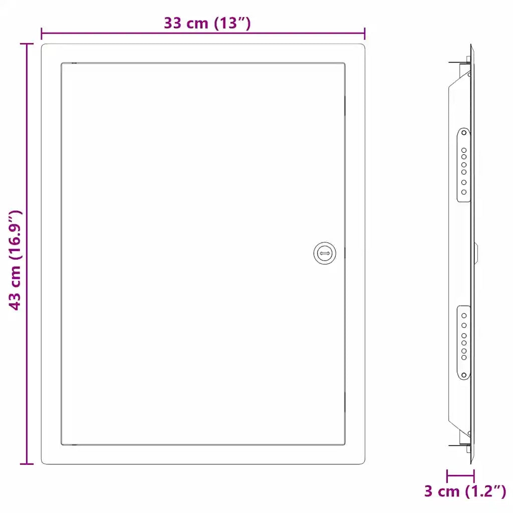 vidaXL Pannello di Accesso Bianco 30 x 40 cm Acciaio