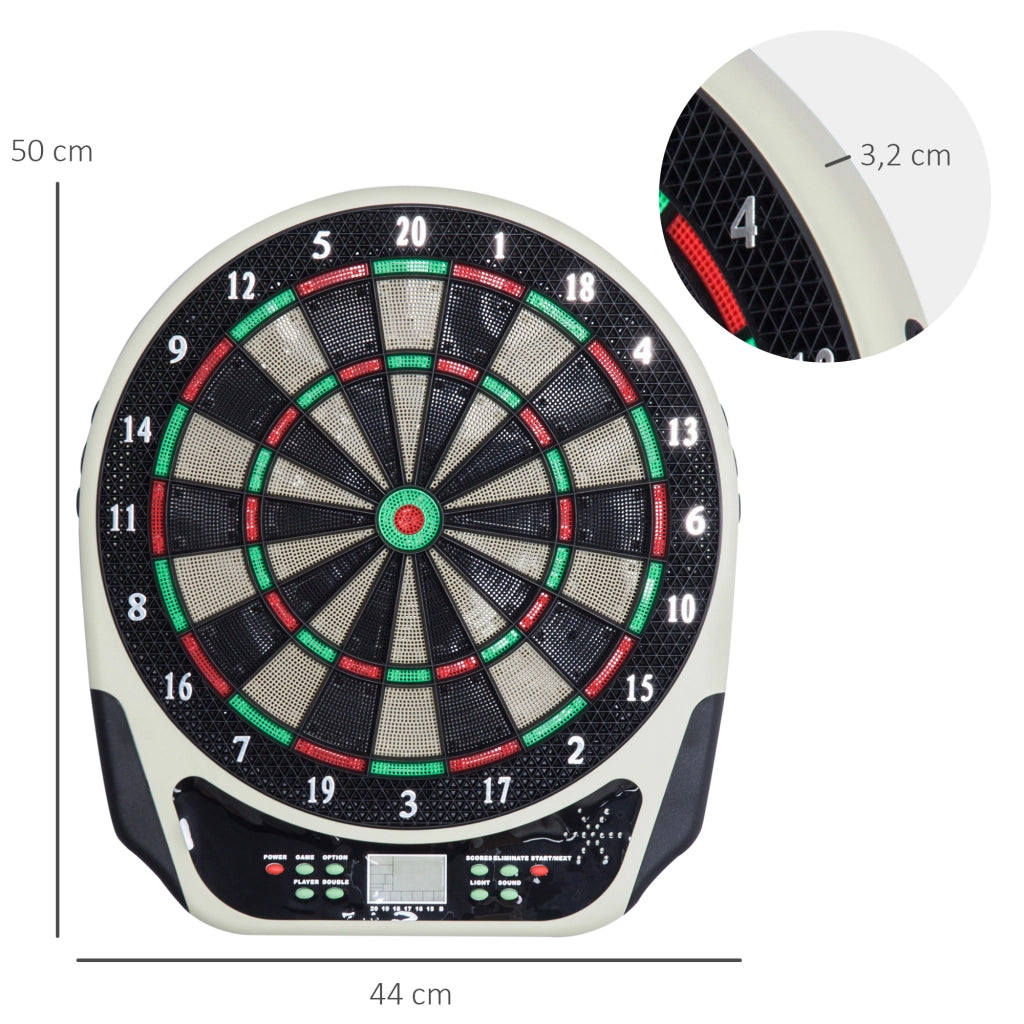 Bersaglio elettronico per freccette con display LCD, 6 freccette, 24 punte, 18 giochi, 159 opzioni di punteggio, per 8 giocatori