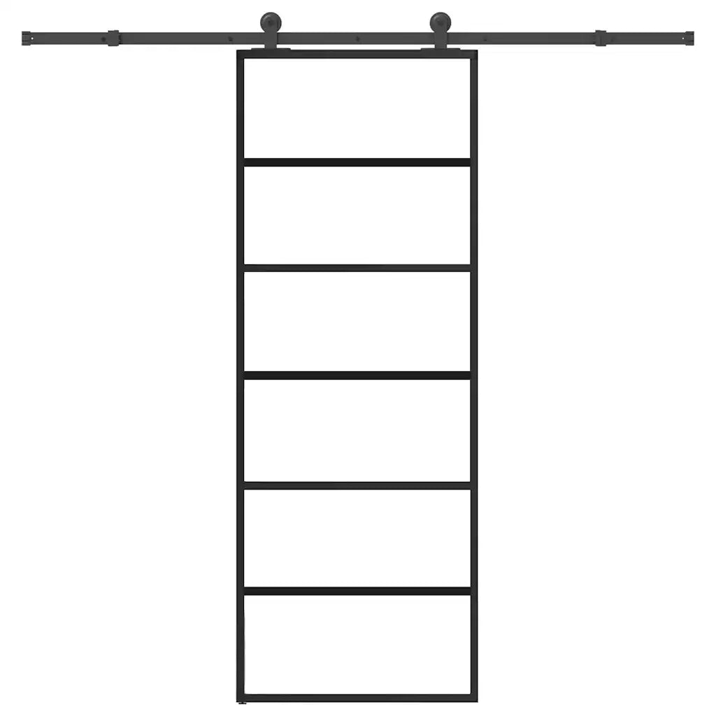 Porta Scorrevole con Ferramenta 76x205cm Vetro ESG Alluminio
