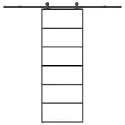 Porta Scorrevole con Ferramenta 76x205cm Vetro ESG Alluminio