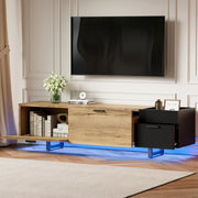 Mobile porta TV 180x38x49 cm con cassetti e vani aperti in legno ingegnerizzato nero