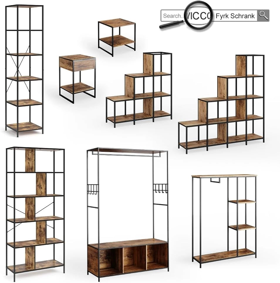 Armadio multifunzione Fyrk, Rovere rustico, 180 x 187 cm, combinabile con altri mobili Fyrk per un utilizzo modulare