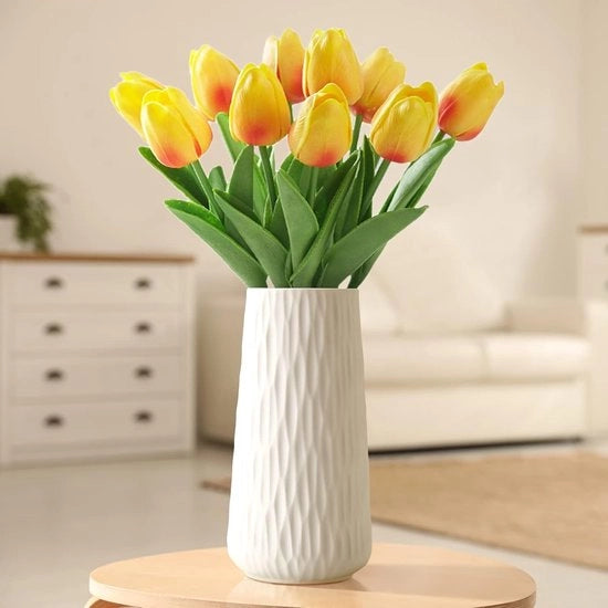 Vaso ceramico elegante - progetto minimalista - 1 pezzo - bianco - ceramica - 20 cm