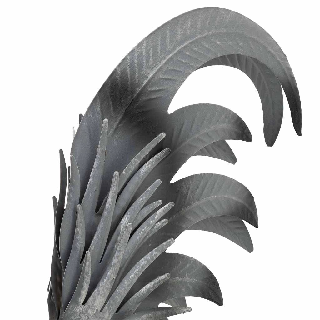 Figura decoración gallo de metal gris 41x16x54h cm
