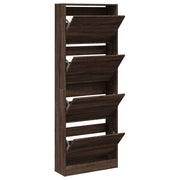 Scarpiera | Mobile per scarpe Rovere Marrone 60x21x163,5 cm in Legno Multistrato