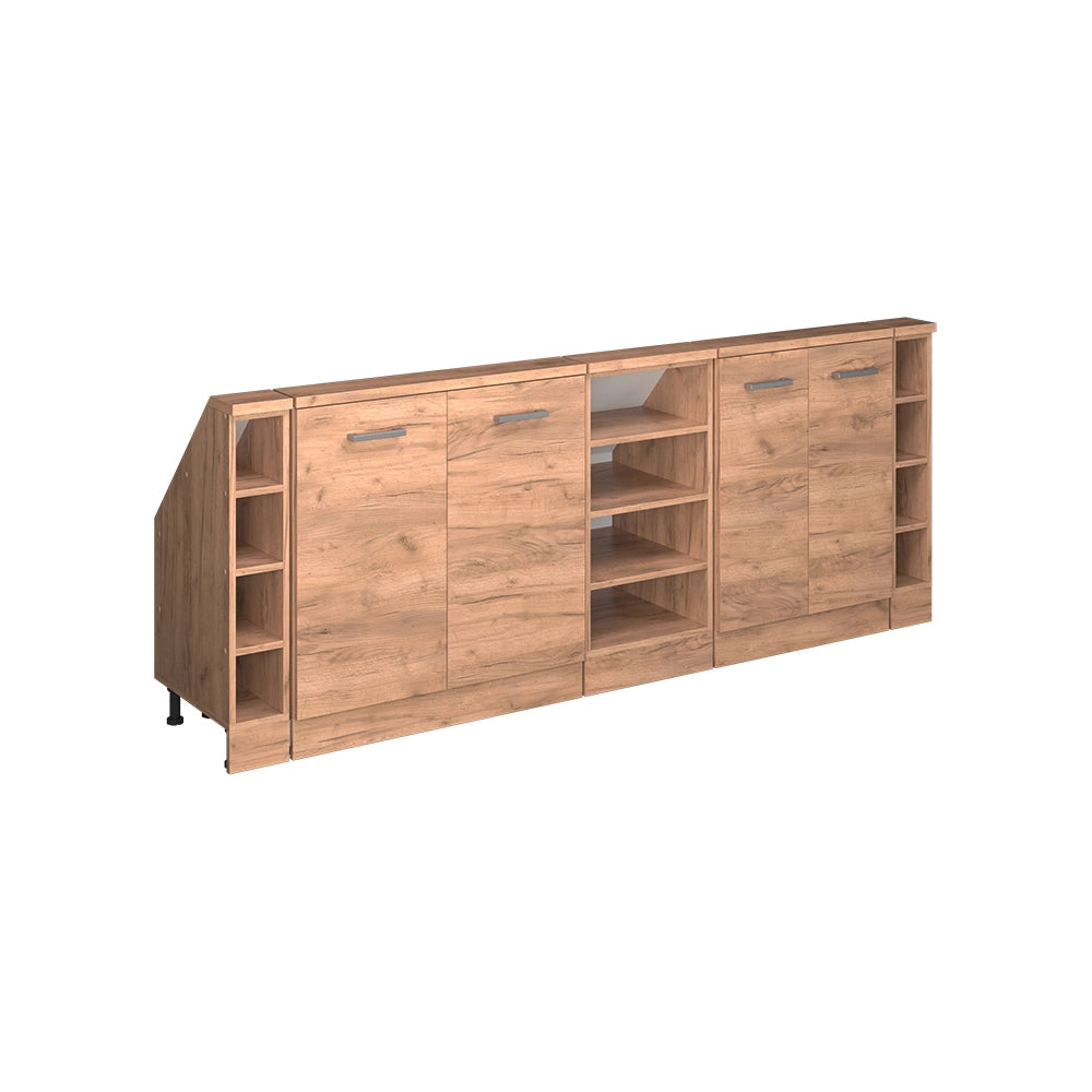 Mobile cucina sottotetto R-Line Rovere dorato/Rovere dorato 210 cm Set di 5 Vicco