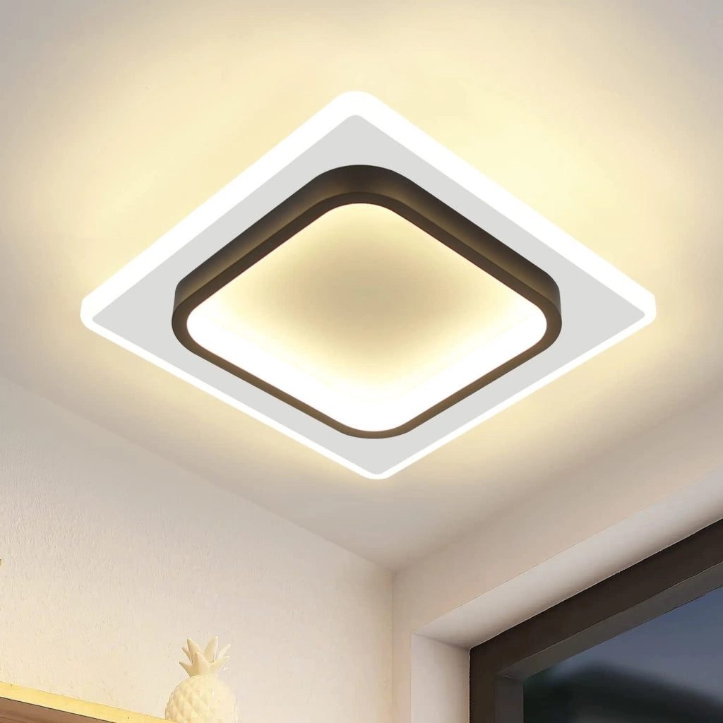 ZMH Lampada da soffitto LED design moderno bianco nero acrilico per soggiorno