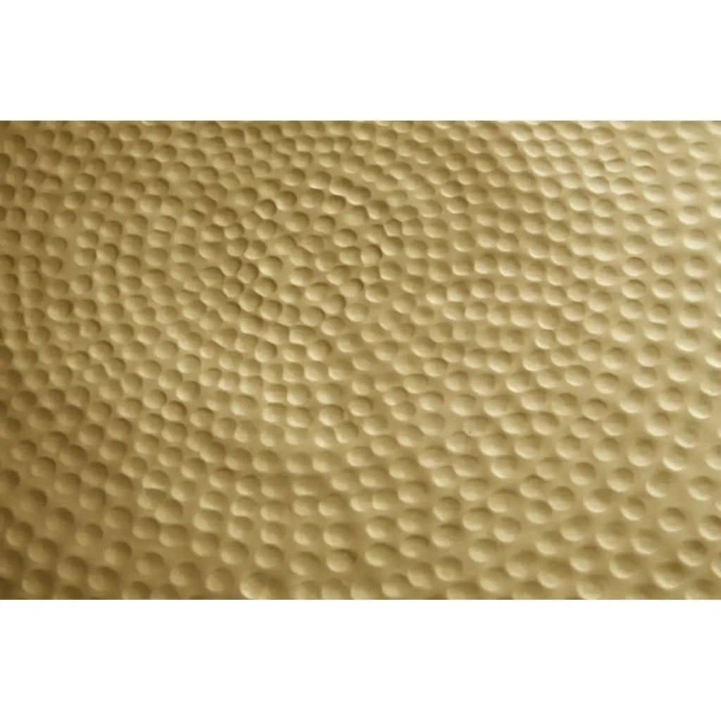 Tavolino basso TRIANE 60 cm in alluminio dorato e blu – Tavolino basso rotondo design effetto martellato