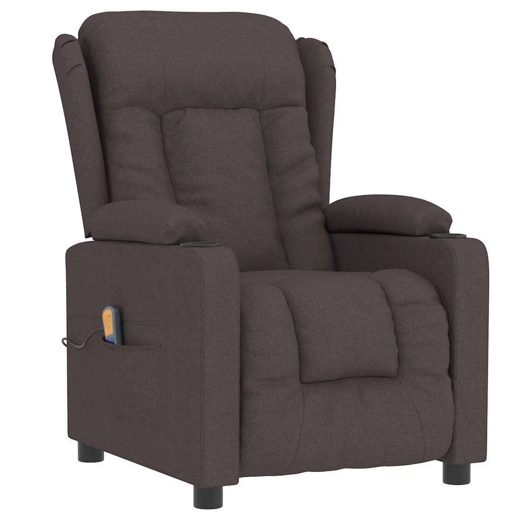 Poltrona Massaggiante Marrone Scuro in Tessuto 339063