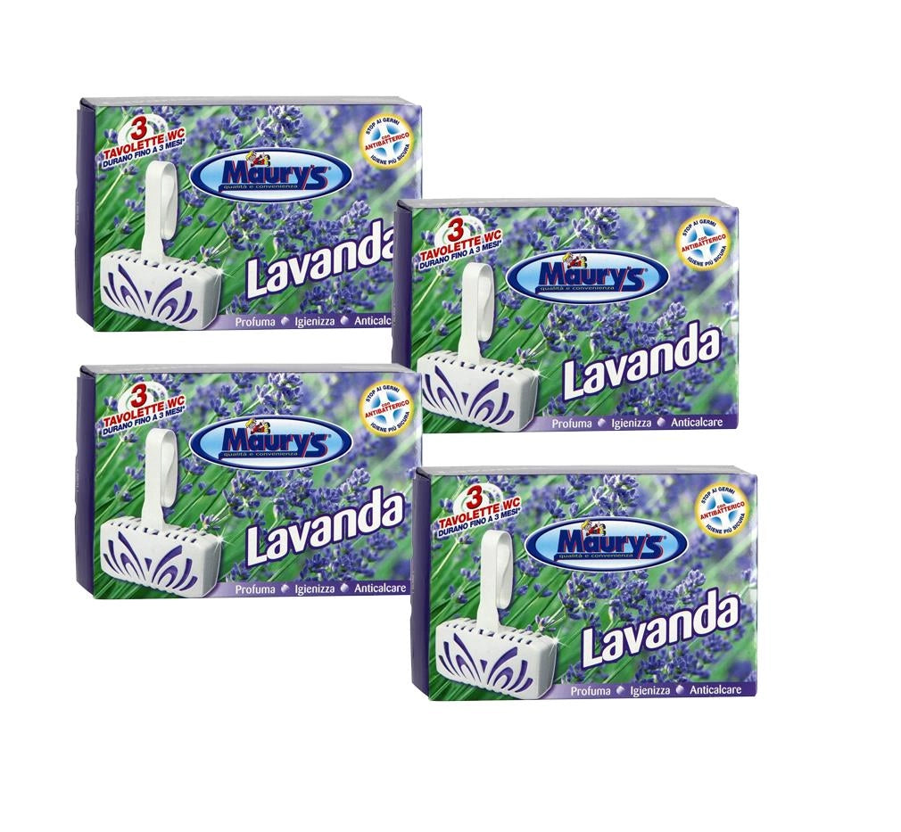 KIT SET 4 PZ MAURY'S TAVOLETTA WC 3PZ LAVANDA CON ANTIBATTERICO