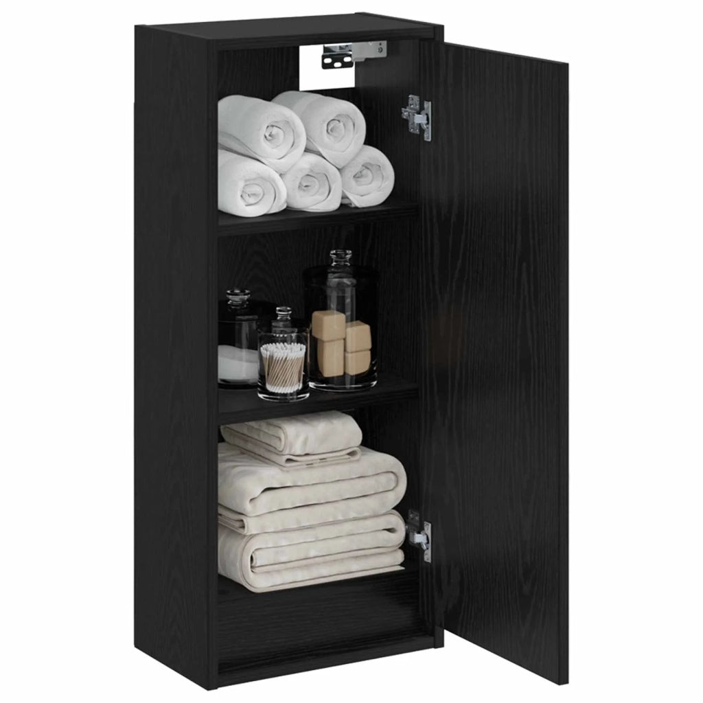 Mobile lavabo da parete Rovere Nero 35 x 20 x 81 cm 890761