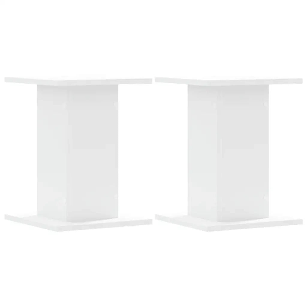 Supporti Altoparlanti 2 pz Bianchi 30x30x40cm Legno Multistrato 852645