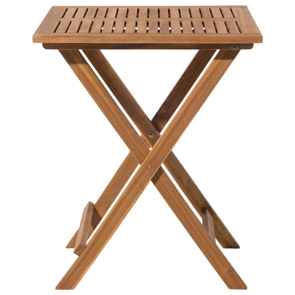 Set da bistrot 3 pezzi in legno massello di acacia leggero pieghevole a doghe design scandinavo moderno