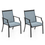 Set di 2 sedie ergonomiche da giardino e da terrazza 66 x 61 x 90 cm comfort ottimale elegante finitura in metallo blu 20_0009865