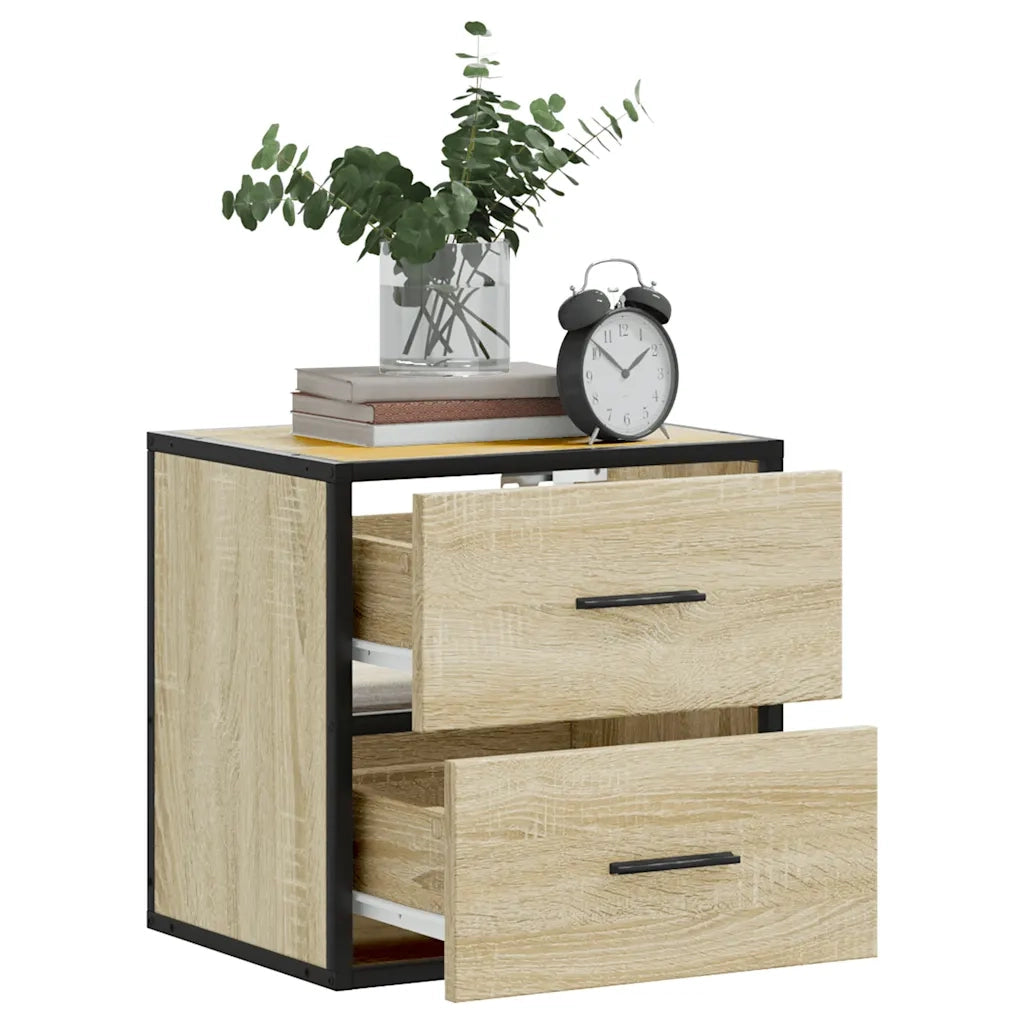 Comodini a Muro 2 pz Rovere Sonoma 40x31x39,5 cm
