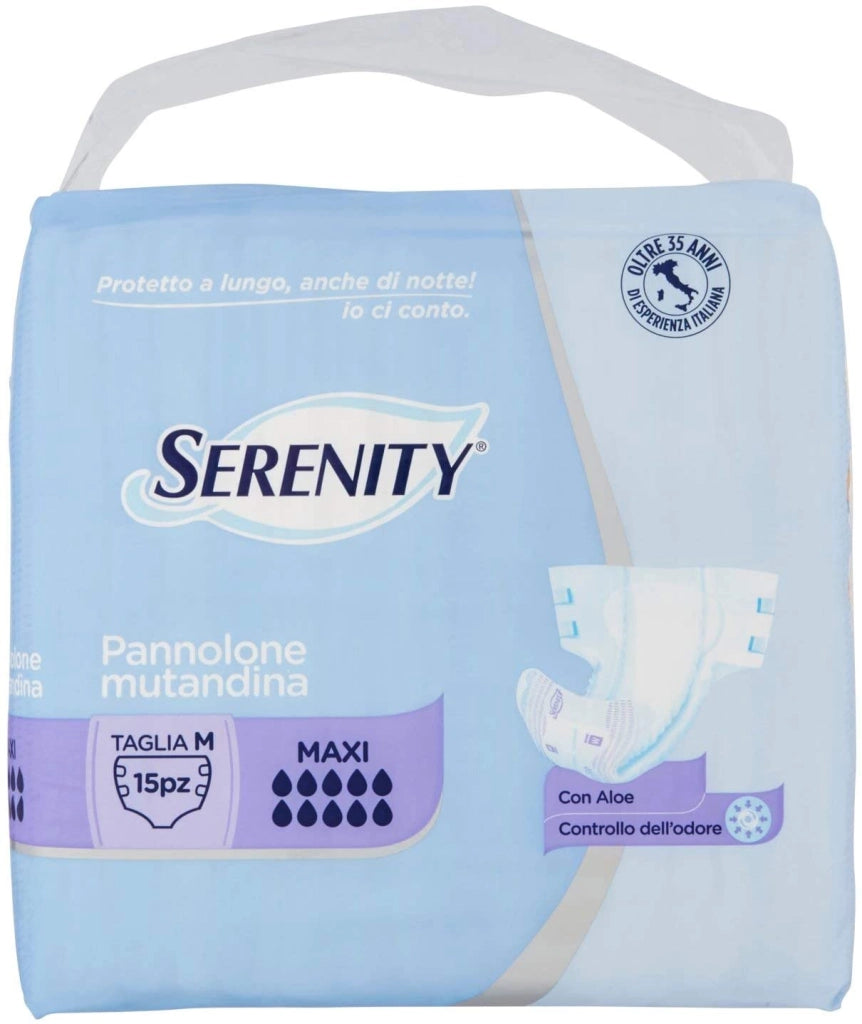 SERENITY PANNOLONE MUTANDINA MAXI CON ALOE GIORNO/NOTTE TAGLIA M 15 PZ