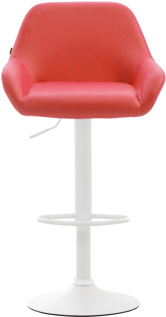 Sgabello Braga in similpelle rosso,bianco