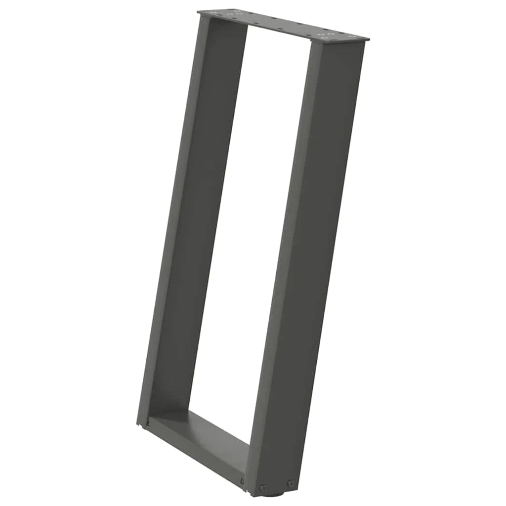 Set di 2 gambe regolabili per tavolo da pranzo a forma di U design moderno 60 x 72-73 cm acciaio antracite 02_0057070