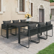 Set da Pranzo da Giardino 7 pz in Rattan PVC Nero 3060104