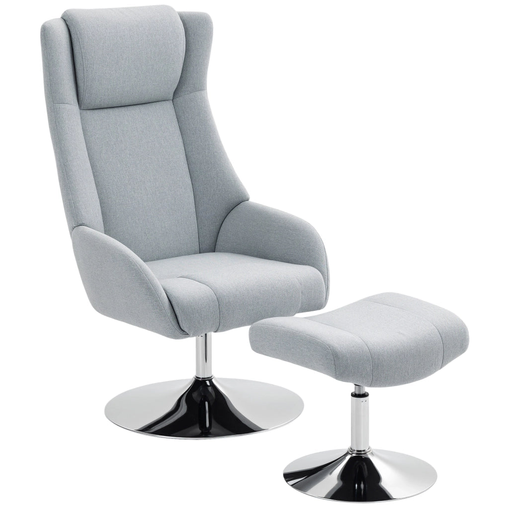 Poltrona girevole reclinabile con poggiapiedi ¨C zephmum ¨C Grigio