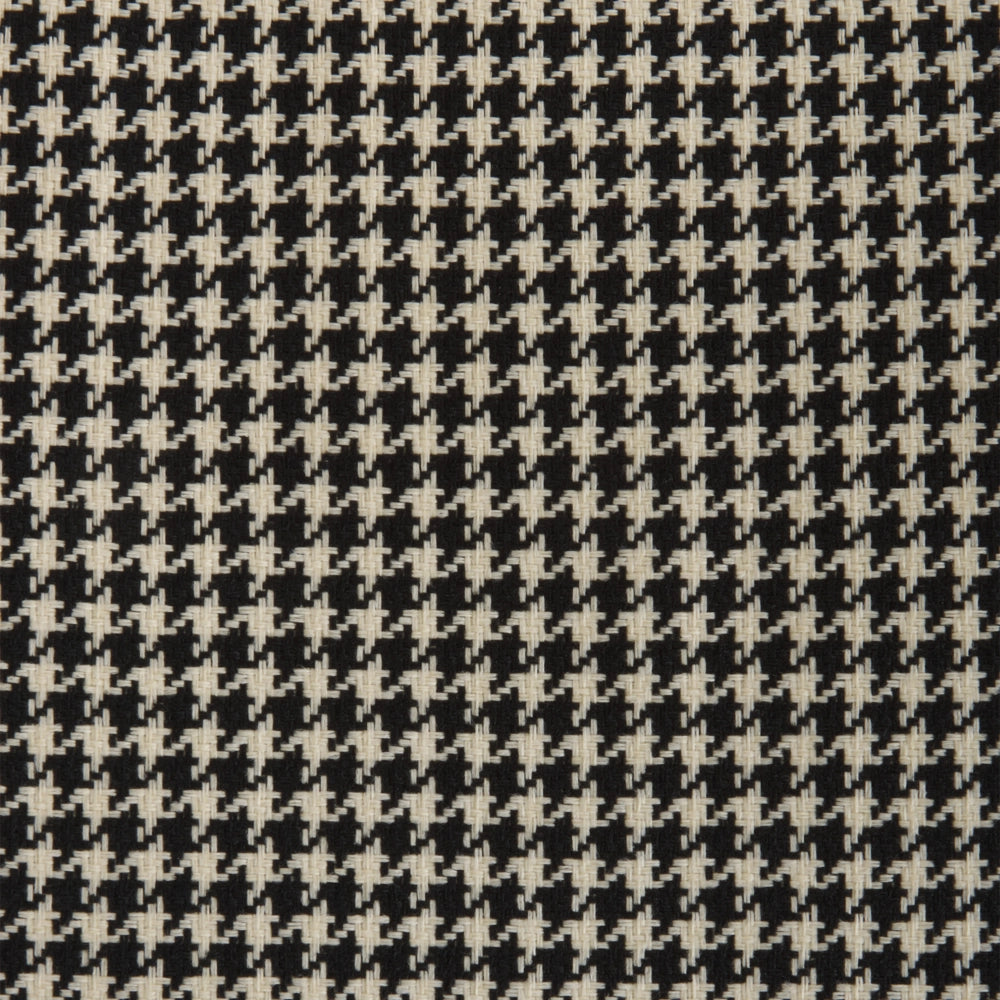 Set di 2 sedie da pranzo in legno scuro, compensato, bianco e nero, tessuto poliestere, pied de poule, gambe in legno di gomma, stile retrò e tradizionale.