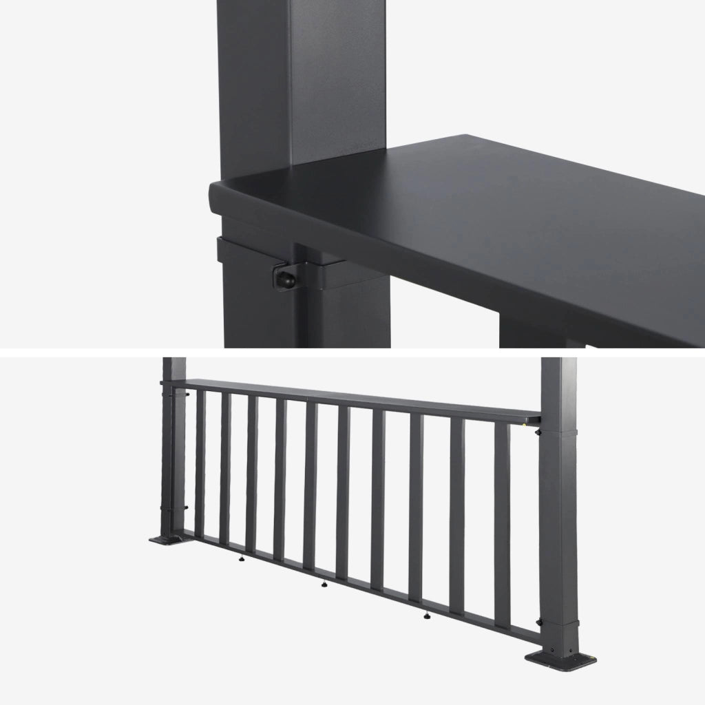 Ringhiera bassa 3m in alluminio per pergola bioclimatica, antracite