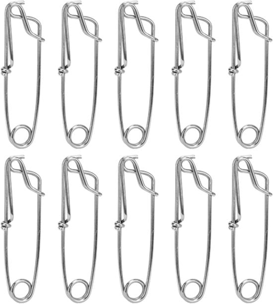 Visclips per longline pesca 10 pezzi in acciaio inossidabile 2,6 x 100 mm.