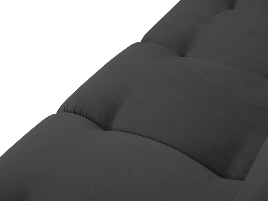 Cosmopolitan Design - Chaise longue destra "Hastings" 2 posti in velluto grigio scuro 