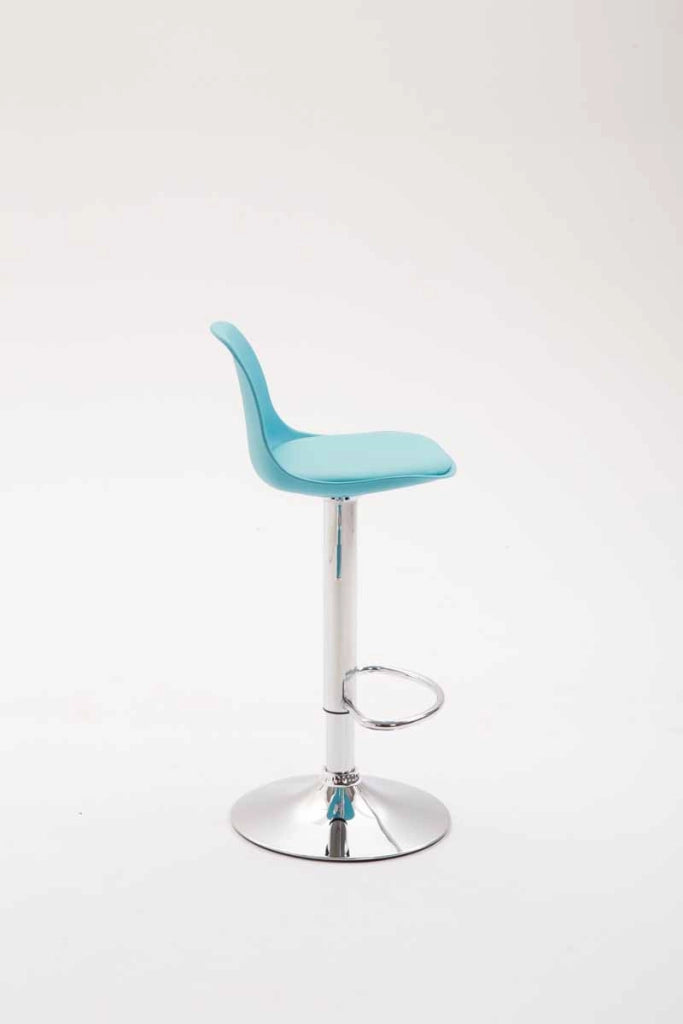 Sgabello di design KIEL in polipropilene e similpelle cromo,blu