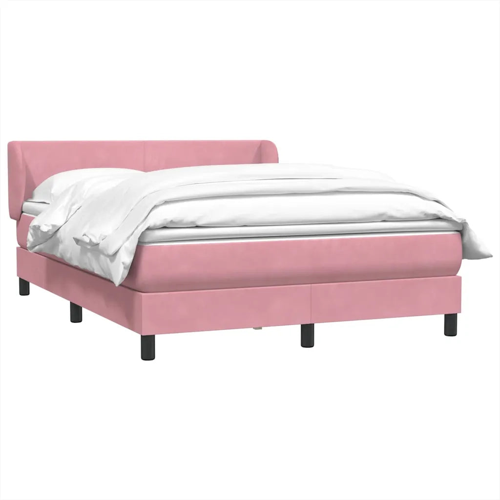 Giroletto a Molle con Materasso Rosa 140x210 cm in Velluto 3317360