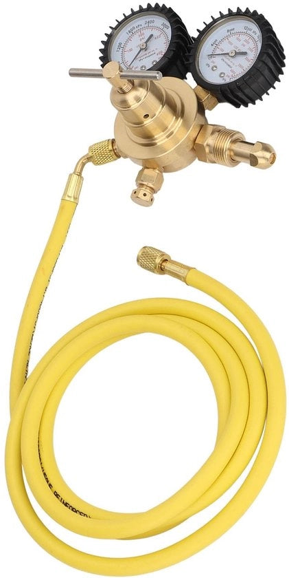 Regolatore di pressione del gas - Manometro di pressione - Regolazione di pressione precisa - Regolazione di pressione flessibile - Materiale in ottone resistente - Adatto per uso laboratorio - Pressione regolabile